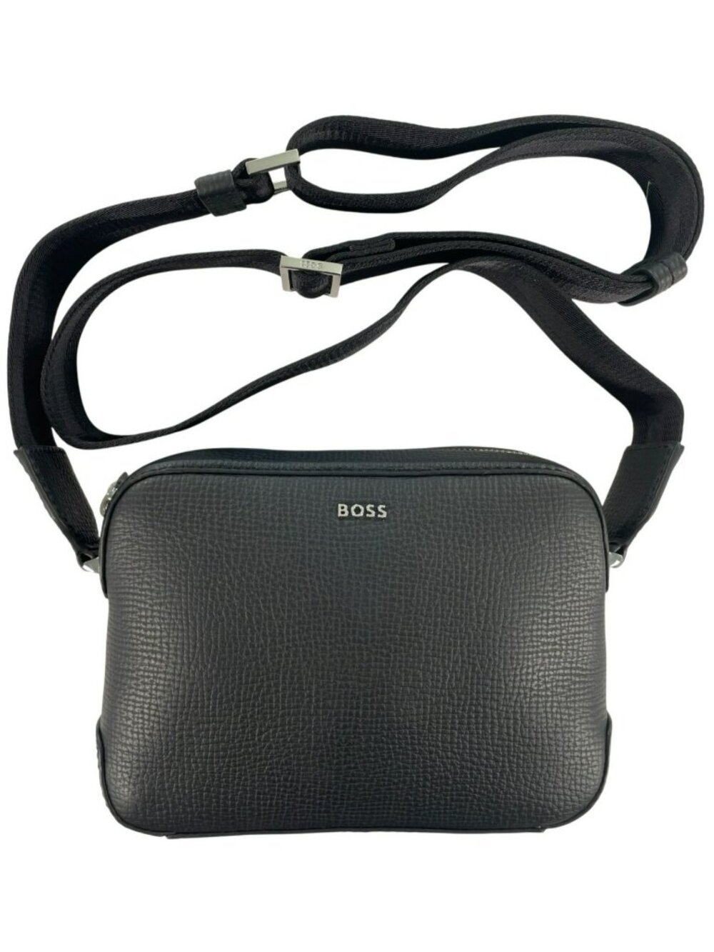 Boss Leather Shoulder Bag Black Crossbody Designer Bag Men's $350 BRAND NEW